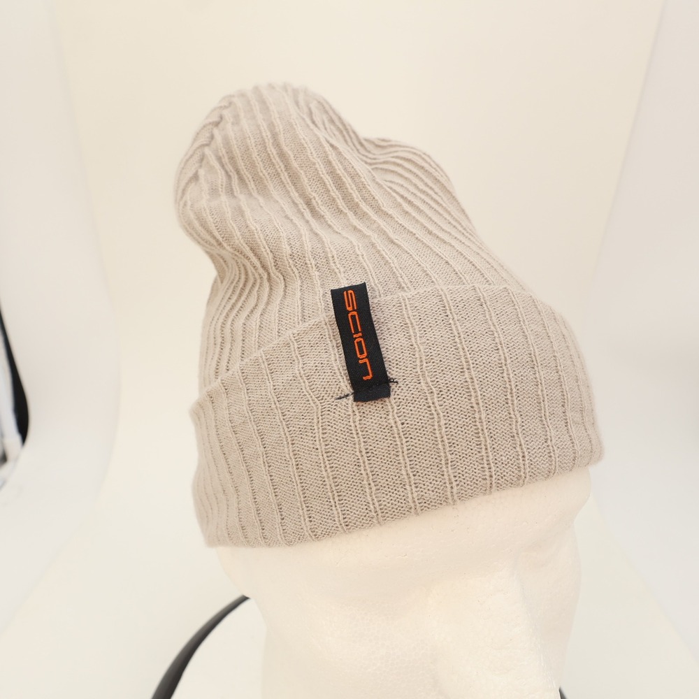 Scion Car Promotional Ribbed Knit Beanie Hat Tan Beige One Size OS
